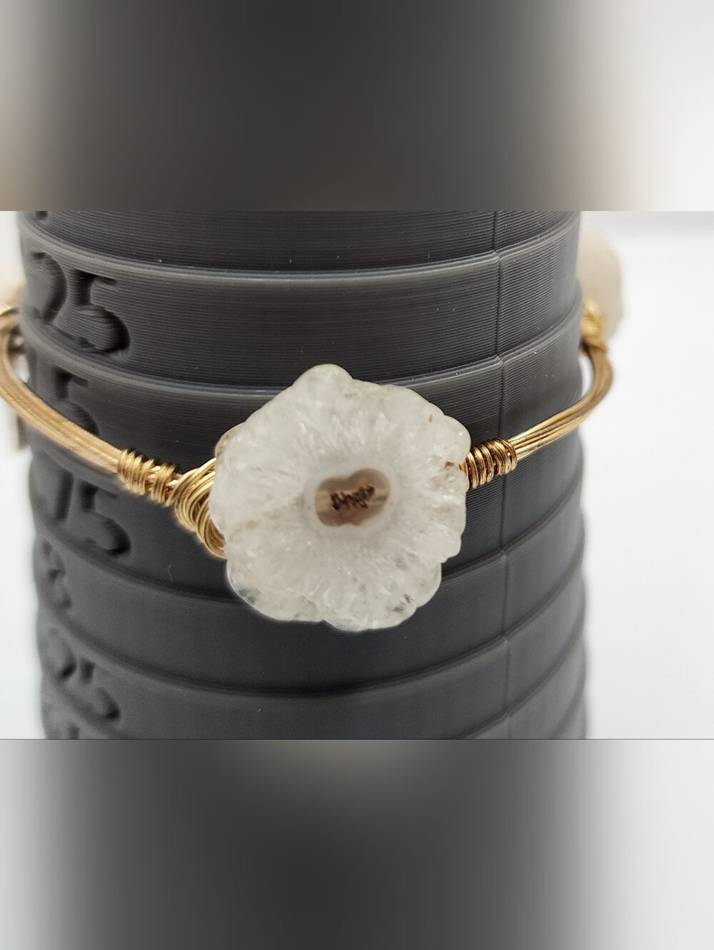Bourbon and Bowties Bracelet White Gold Tone Bangle Stone